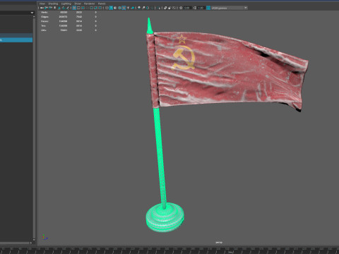 Soviet Union Frozen Flag - Animated 3D PBR Model 3D-Modell