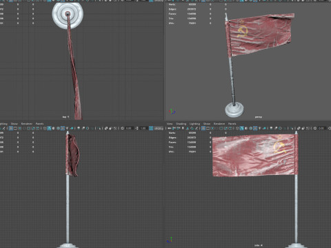 Soviet Union Frozen Flag - Animated 3D PBR Model 3D-Modell