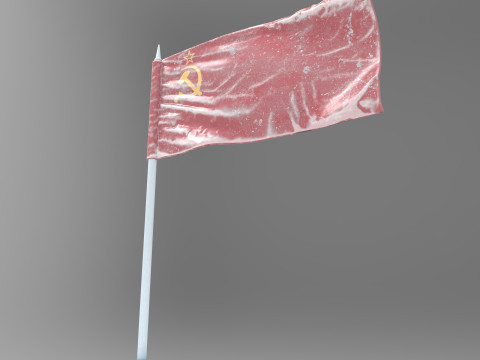 Soviet Union Frozen Flag - Animated 3D PBR Model 3D-Modell