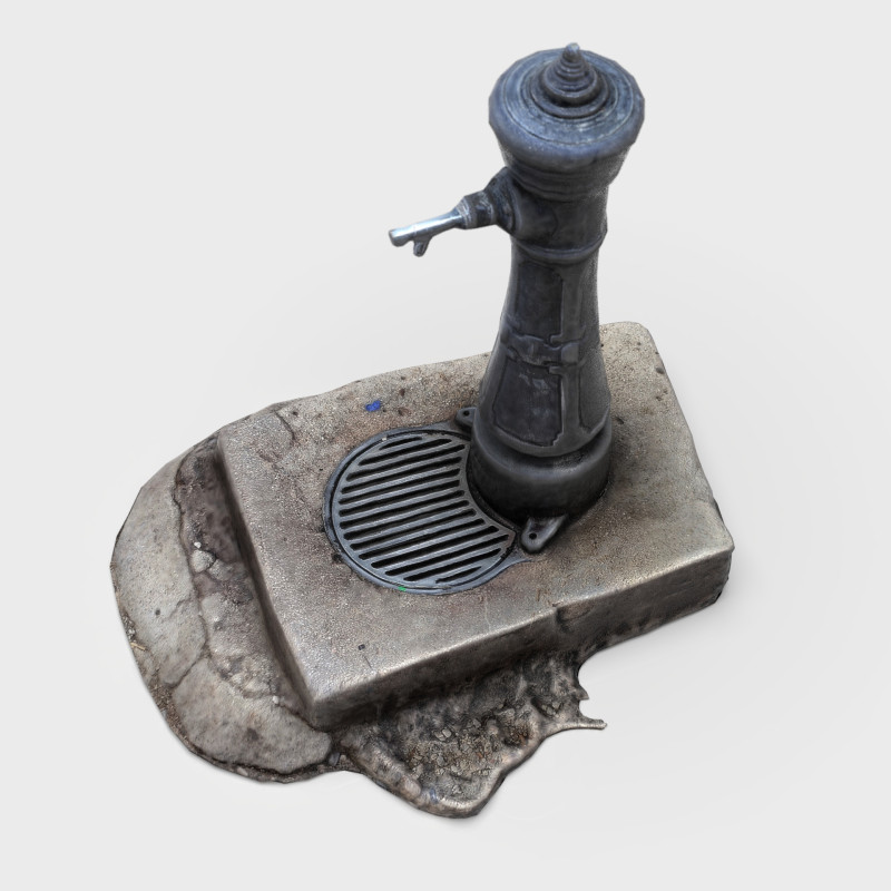 Classic Street Water Fountain Model 3D .c4d .max .obj .3ds .fbx .stl .blend 