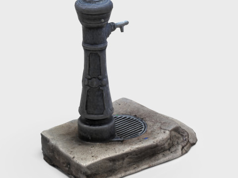 Classic Street Water Fountain Model 3D