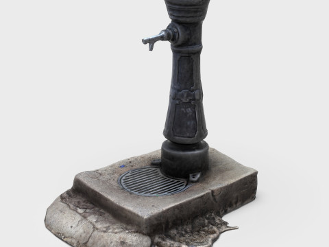 Classic Street Water Fountain Model 3D