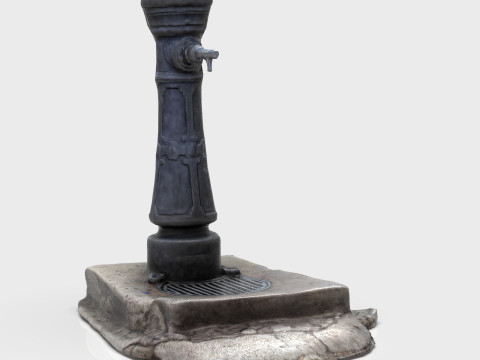 Classic Street Water Fountain Model 3D