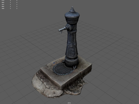 Classic Street Water Fountain Model 3D