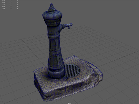 Classic Street Water Fountain Model 3D
