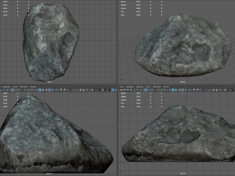 Realistic Gray Rock Model Modelo 3D