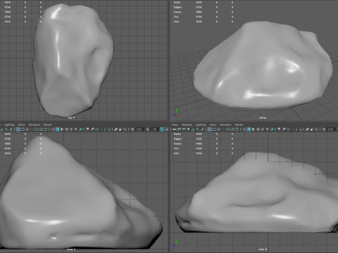 Realistic Gray Rock Model Modelo 3D
