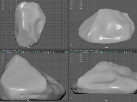 リアルな灰色の岩モデル 3Dモデル