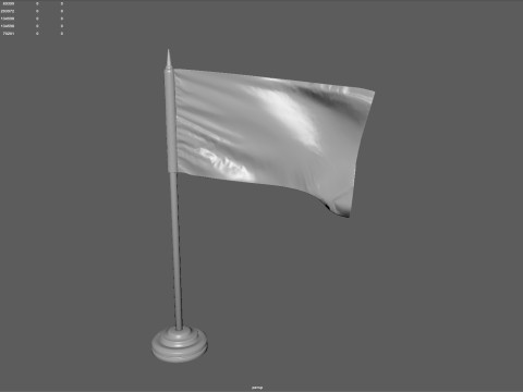 American Flag on a Pole Model 3D