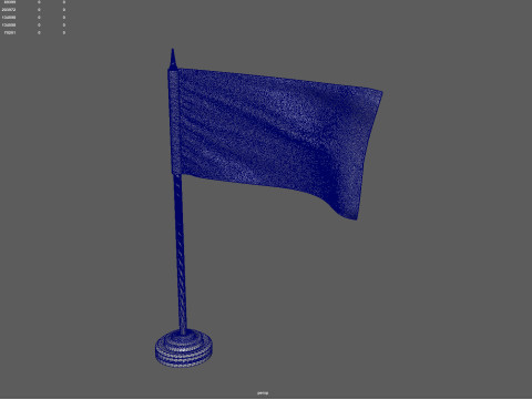 American Flag on a Pole Model 3D