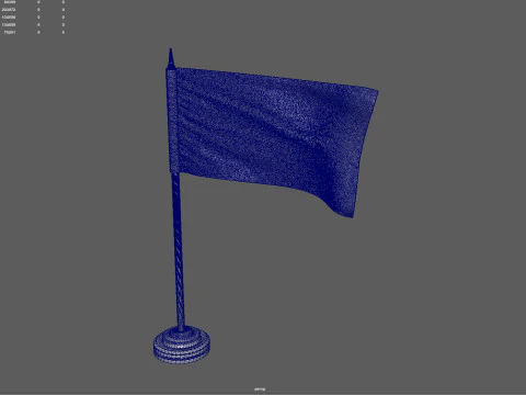 American Flag on a Pole 3D Model