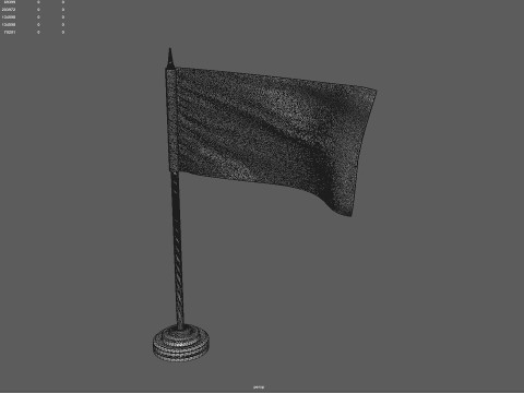 American Flag on a Pole Model 3D