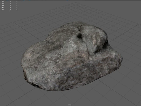 Realistic Gray Rock Model 2 3D Model