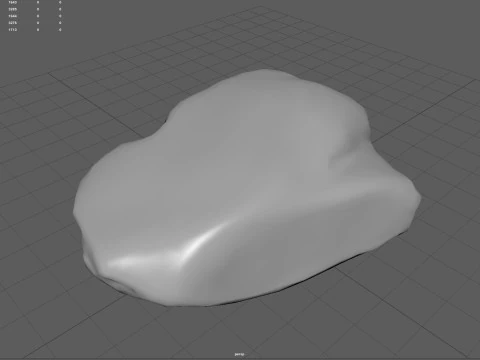 Realistic Gray Rock Model 2 3D Model