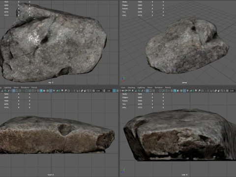 Realistic Gray Rock Model 2 3D Model