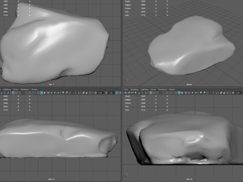 Realistic Gray Rock Model 2 3D Модель