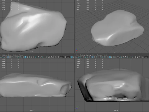 Realistic Gray Rock Model 2 3D Model