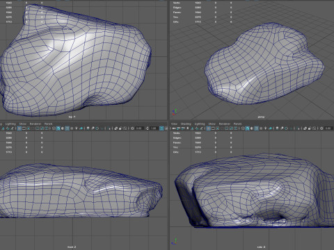 Realistic Gray Rock Model 2 3D Модель