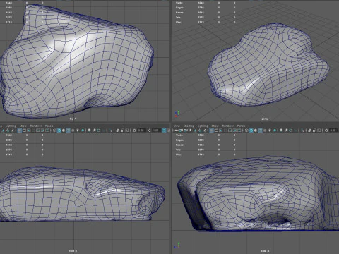 Realistic Gray Rock Model 2 3D Model