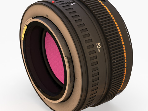 Realistic 50mm Camera Lens 3D Model