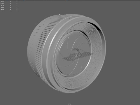 Realistic 50mm Camera Lens 3D Model