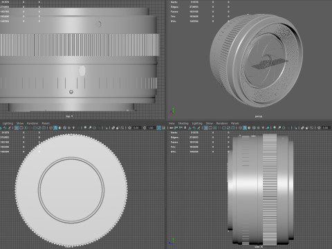 Realistic 50mm Camera Lens 3D Model