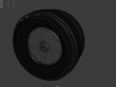 Realistic 50mm Camera Lens 3D Model