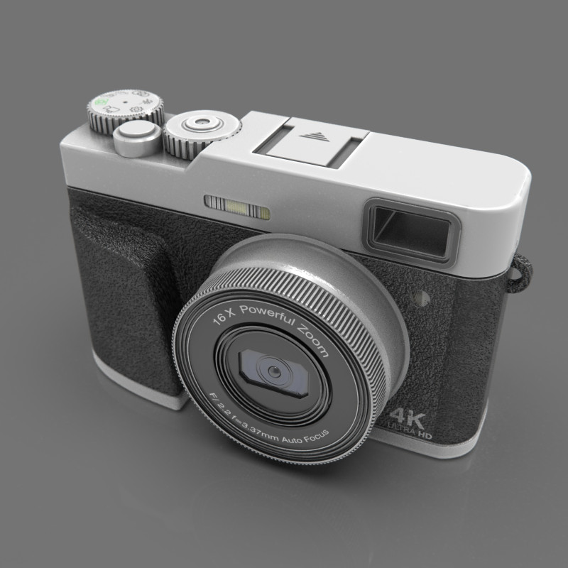 4K Ultra HD Compact Camera with Powerful Zoom 3D मॉडल .c4d .max .obj .3ds .fbx .stl .blend 