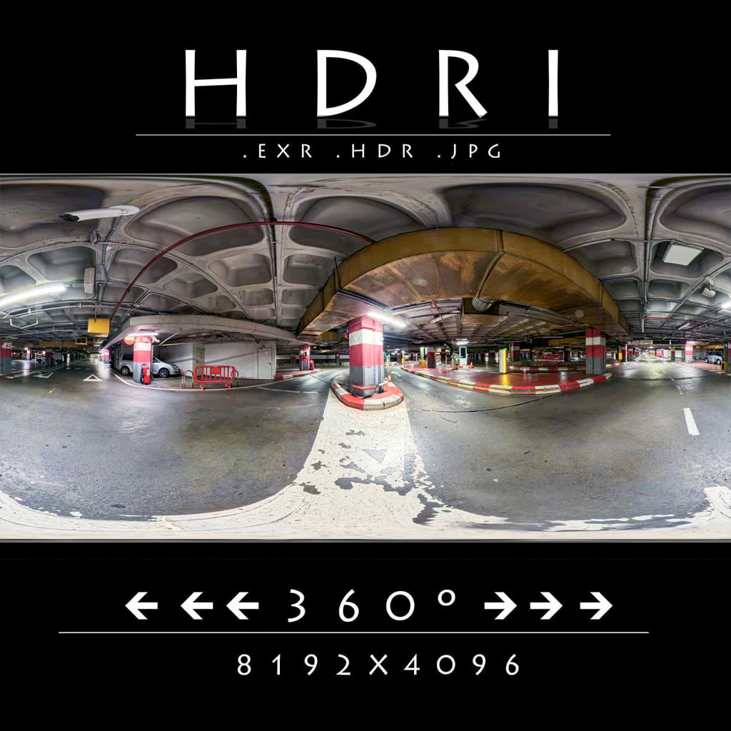 HDRI 022 Struttura del garage sotterraneo CG Textures .c4d .max .obj .3ds .fbx .stl .blend