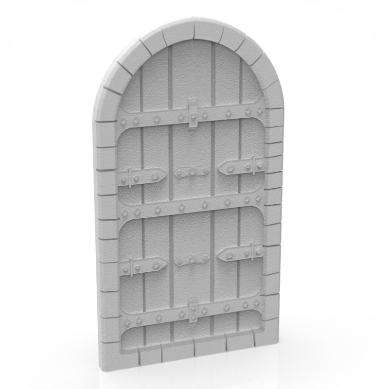 Medieval Wooden Door with Metal Hinges and Lock 3D Print Model .c4d .max .obj .3ds .fbx .stl .blend 