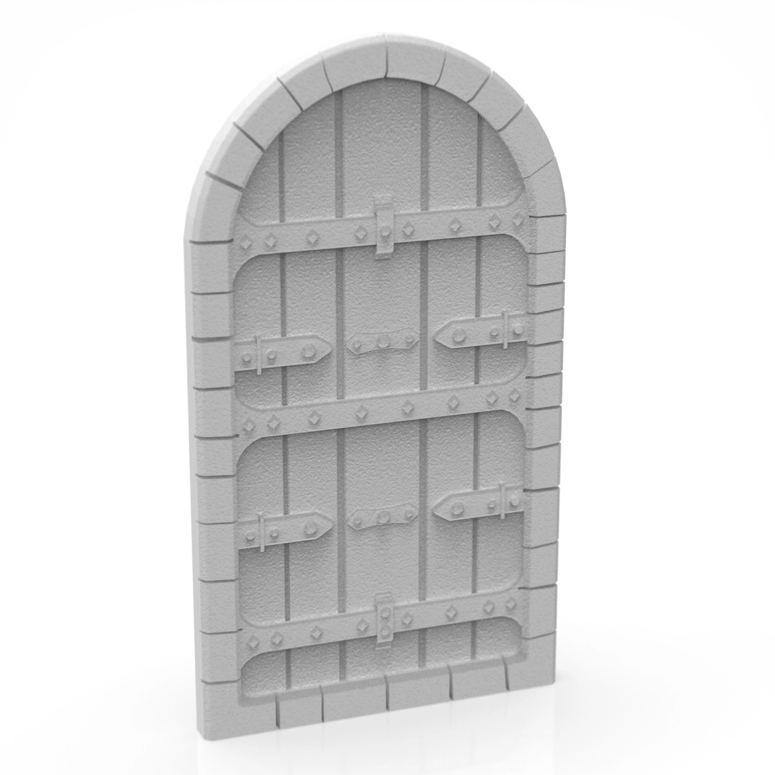 Porta medievale in legno con cerniere in metallo e serratura Modello di stampa 3D .c4d .max .obj .3ds .fbx .stl .blend