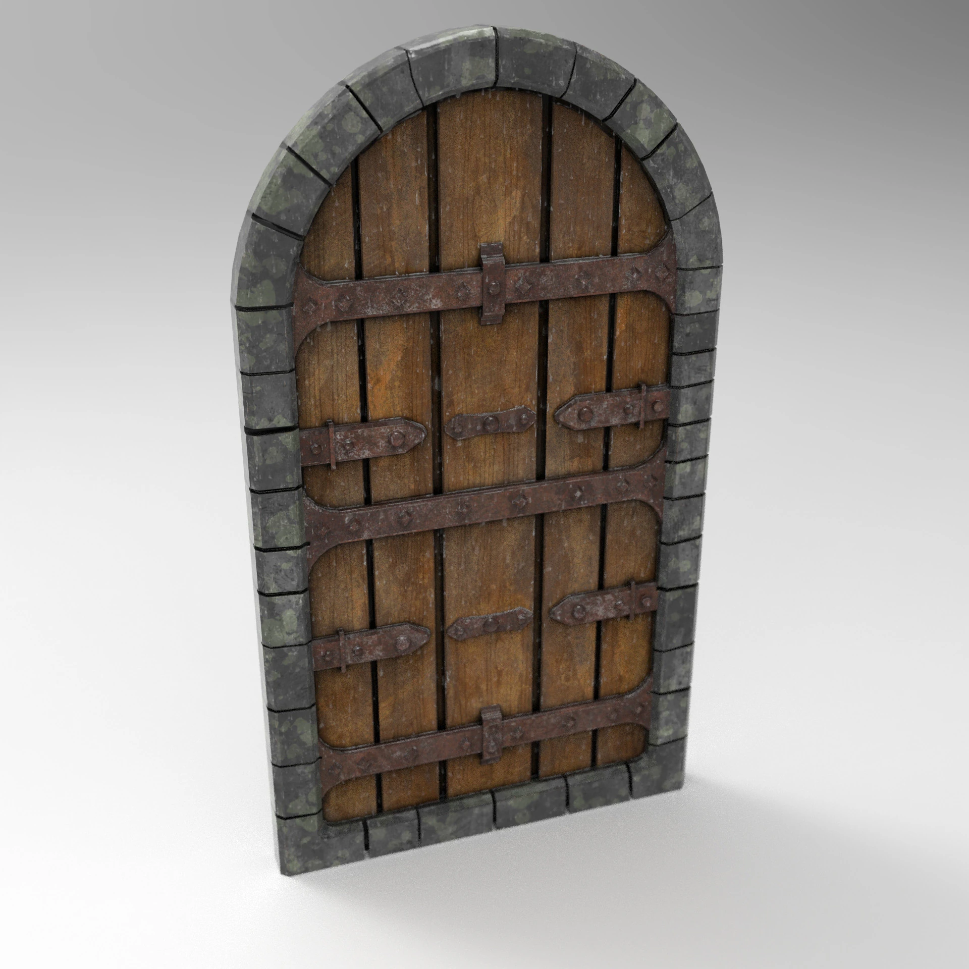 Porta di legno medievale Modello 3D .c4d .max .obj .3ds .fbx .stl .blend