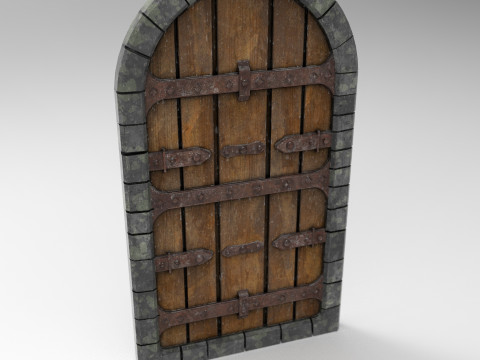 Medieval Wooden Door Modelo 3D