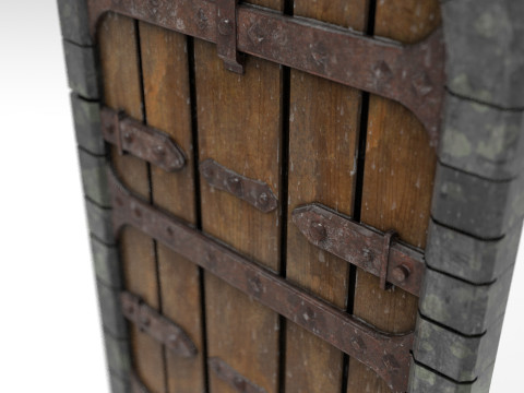 Medieval Wooden Door 3D Model