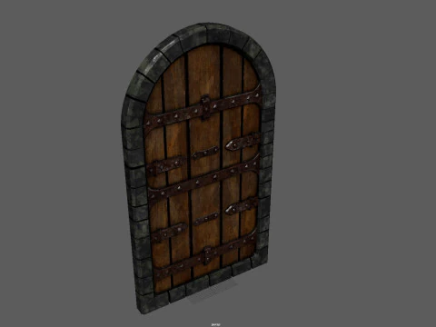 Porta di legno medievale Modello 3D