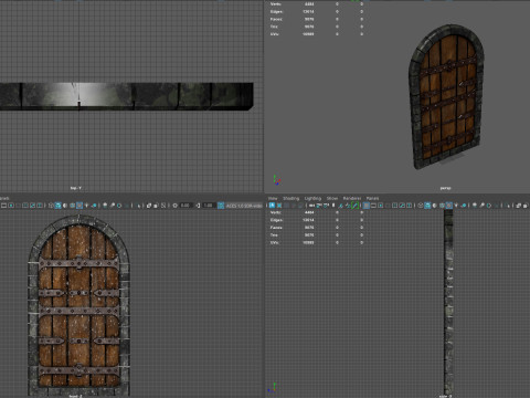 Medieval Wooden Door 3D Model