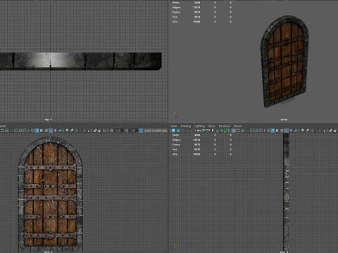 Porta di legno medievale Modello 3D