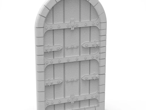 Porta di legno medievale Modello 3D