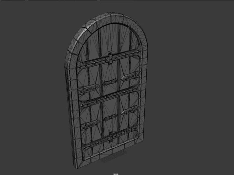 Porta di legno medievale Modello 3D