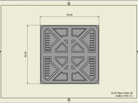 Sci-Fi Floor Grate 3D Print Model