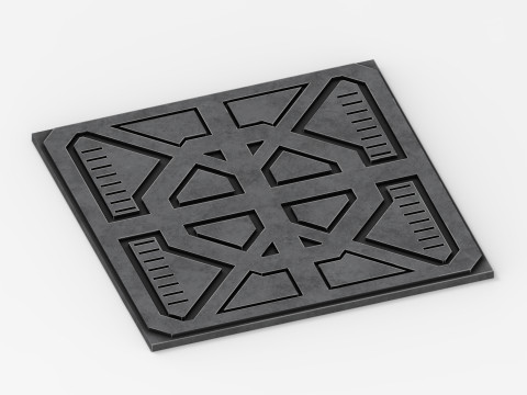 Sci-Fi Floor Grate 3D प्रिंट मॉडल