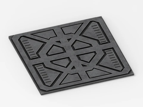 Sci-Fi Floor Grate 3D Print Model