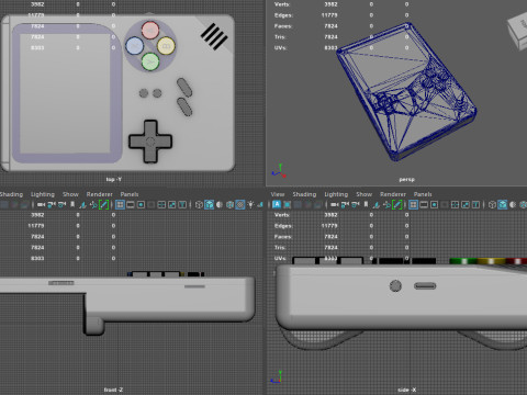 Retro Handheld Gaming Console Modelo 3D