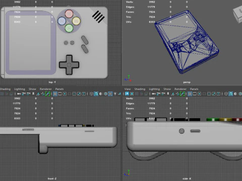 Console de jogos port&aacute;til retr&ocirc; Modelo 3D