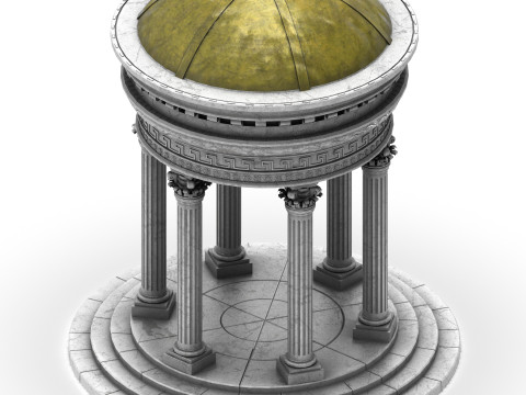 Neoclassical Marble Tholos with Corinthian Columns 3D Model