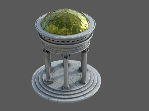 Neoclassical Marble Tholos with Corinthian Columns 3Dモデル