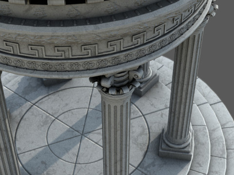 Neoclassical Marble Tholos with Corinthian Columns 3Dモデル