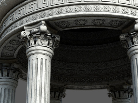 Neoclassical Marble Tholos with Corinthian Columns 3Dモデル