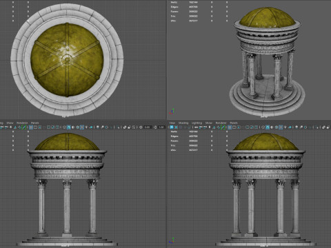 Neoclassical Marble Tholos with Corinthian Columns 3Dモデル