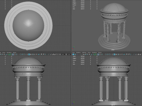 Neoclassical Marble Tholos with Corinthian Columns 3Dモデル